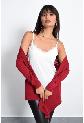 Kadın Beyaz Dantelli Atlet LPP5008