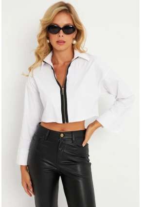 Kadın Beyaz Kısa Ceket CNG115