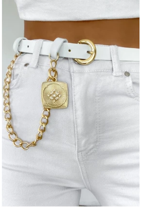Kadın Beyaz Köstek Detaylı Kemer BE649