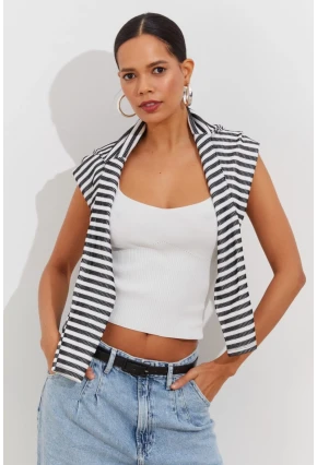 Kadın Beyaz Triko Atlet YV117