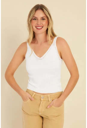 Kadın Beyaz Triko Bluz SMT225