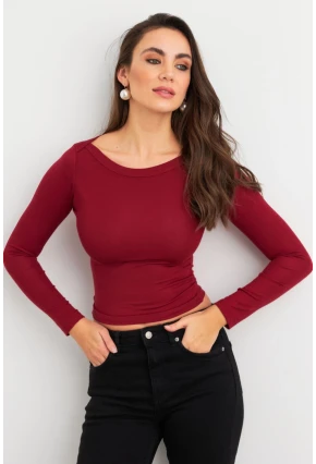 Kadın Bordo Bluz MX9390