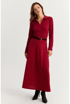 Kadın Bordo Çan Etek MLON3005