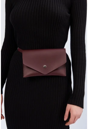 Kadın Bordo Suni Deri Bel Çantası BE73