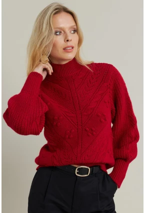 Kadın Bordo Triko Kazak MAYD18