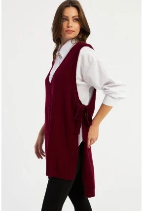 Kadın Bordo Triko Süveter MYV103