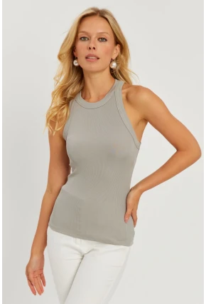 Kadın Çağla Yeşili Fitilli Bluz AYD317