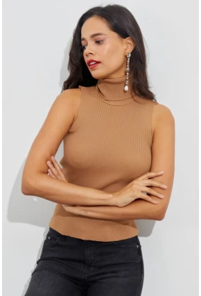 Kadın Camel Balıkçı Bluz YV97