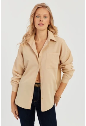 Kadın Camel Basic Gömlek ZER403