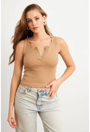 Kadın Camel Patlı Kaşkorse Bluz MK02