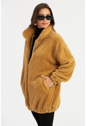 Kadın Camel Peluş Mont MLYT58
