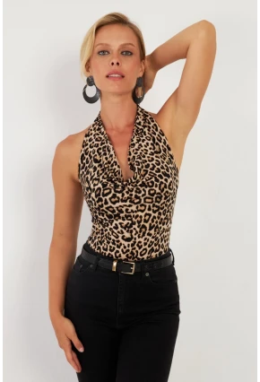 Kadın Camel Sırtı Açık Çıtçıtlı Body LPP1295