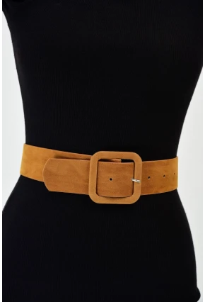 Kadın Camel Süet Kemer BE41