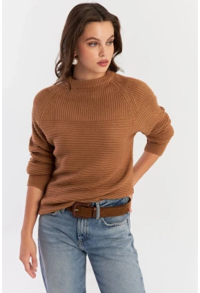 Kadın Camel Triko Kazak NUV39