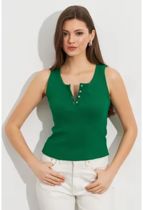 Kadın Çimen Yeşili Patlı Kaşkorse Bluz MK02