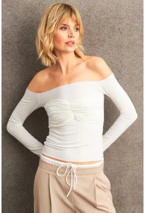 Kadın Ekru Büzgülü Bluz HOR0070