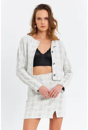 Kadın Ekru Ceket Etek Takım SE9