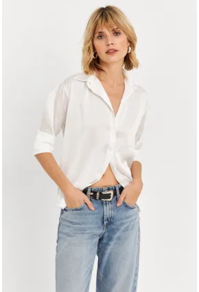 Kadın Ekru Saten Gömlek ELT8051