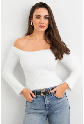 Kadın Ekru Yumuşak Dokulu Bluz SE7