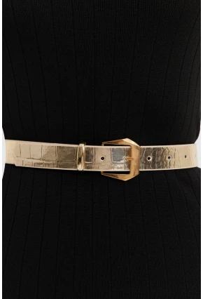 Kadın Gold Rengi Tokalı Kemer BE708