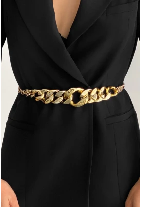 Kadın Gold Rengi Zincir Kemer BE629