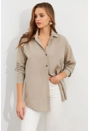 Kadın Gri Gömlek Q1100