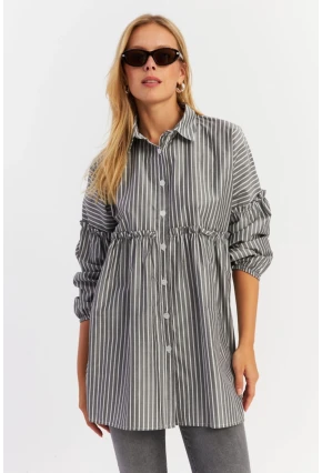 Kadın Gri Tunik Gömlek MASF12