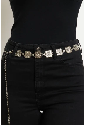 Kadın Gümüş Rengi Zincir Kemer BE1008