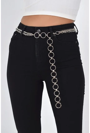 Kadın Gümüş Rengi Zincir Kemer BE165