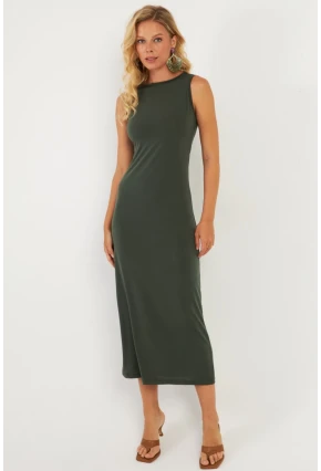 Kadın Haki Basic Elbise DMR2433