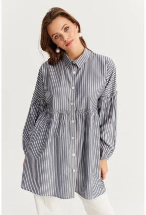 Kadın İndigo Tunik Gömlek MASF12