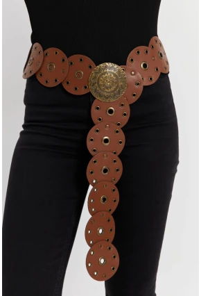 Kadın Kahverengi Halkalı Kemer BE703