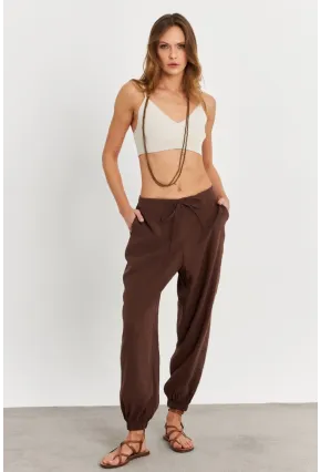 Kadın Kahverengi Kubra Şalvar Pantolon GÇ900