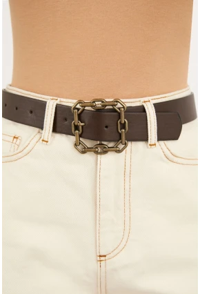 Kadın Kahverengi Tokalı Kemer BE589