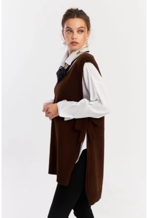 Kadın Kahverengi Triko Süveter YV103