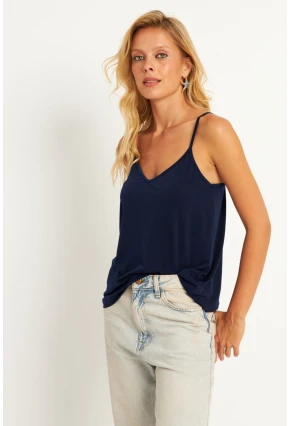 Kadın Lacivert Askılı Bluz AYD269