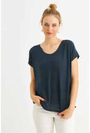 Kadın Lacivert Basic Bluz AYD410