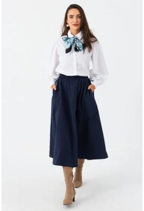 Kadın Lacivert Çan Etek ELA3951