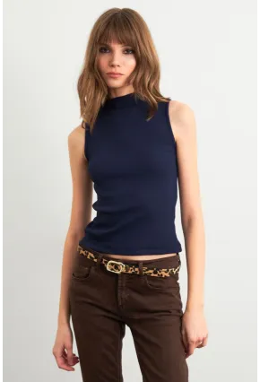 Kadın Lacivert Kolsuz Bluz GA102