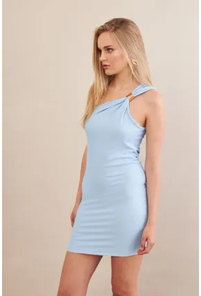 Kadın Mavi Aksesuarlı Mini Elbise FRY2315