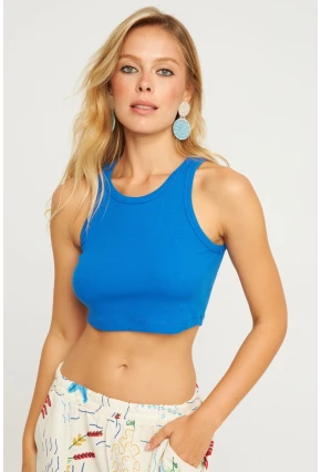 Kadın Mavi Crop Bluz YLE610