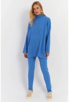 Kadın Mavi Triko Alt Üst Takım NUV9