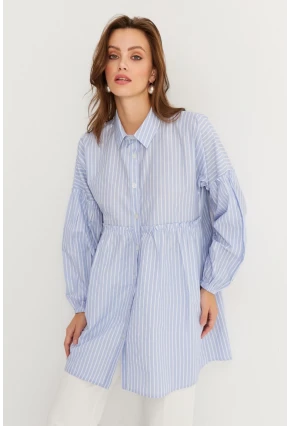 Kadın Mavi Tunik Gömlek MASF12