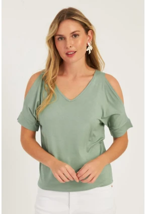 Kadın Mint Degaje Yaka Bluz BR1329