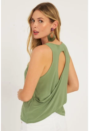 Kadın Mint Sırtı Çapraz Bluz YZ1029