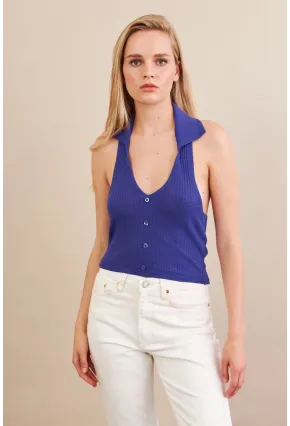 Kadın Mor Sırtı Açık Bluz ZH01-90