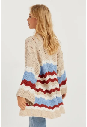 Kadın Multi Ajurlu Renkli Hırka MİW4741