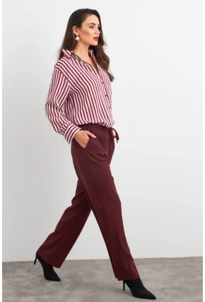 Kadın Mürdüm Pantolon ELA6647