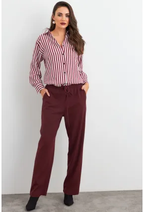 Kadın Mürdüm Pantolon ELA6647