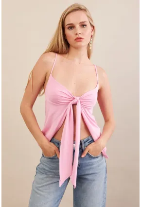 Kadın Pembe Büzgülü Asimetrik Bluz ZH172